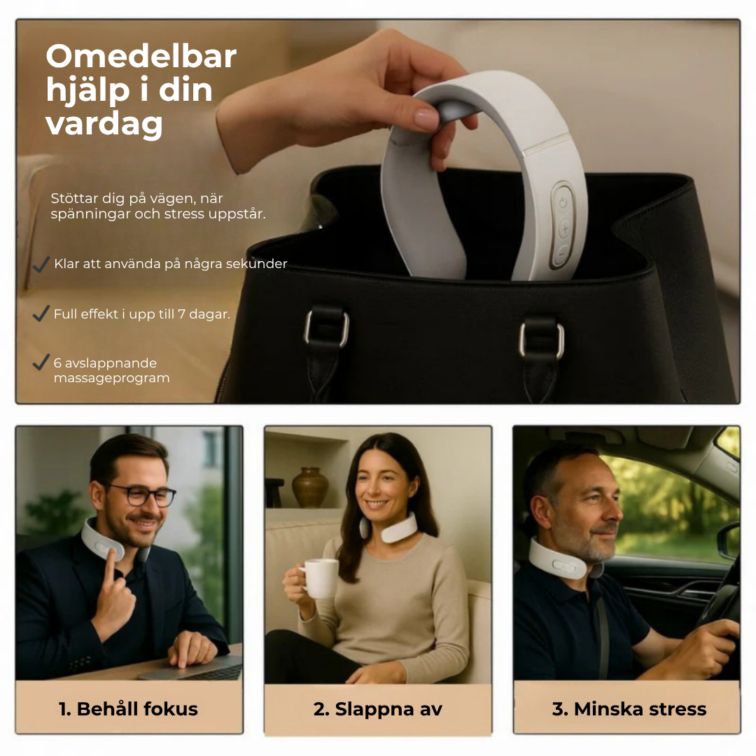 NeckEase™ 11-i-1 Nacklösning | Slappna av i dina nackmuskler på bara 15 minuter – var och när du vill