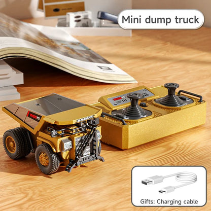 BuildN’Move™ 1:64 Premium Mini RC Byggset – Gaffeltruck, Grävmaskin & Tipptruck