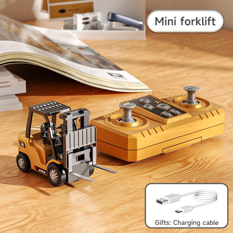 BuildN’Move™ 1:64 Premium Mini RC Byggset – Gaffeltruck, Grävmaskin & Tipptruck