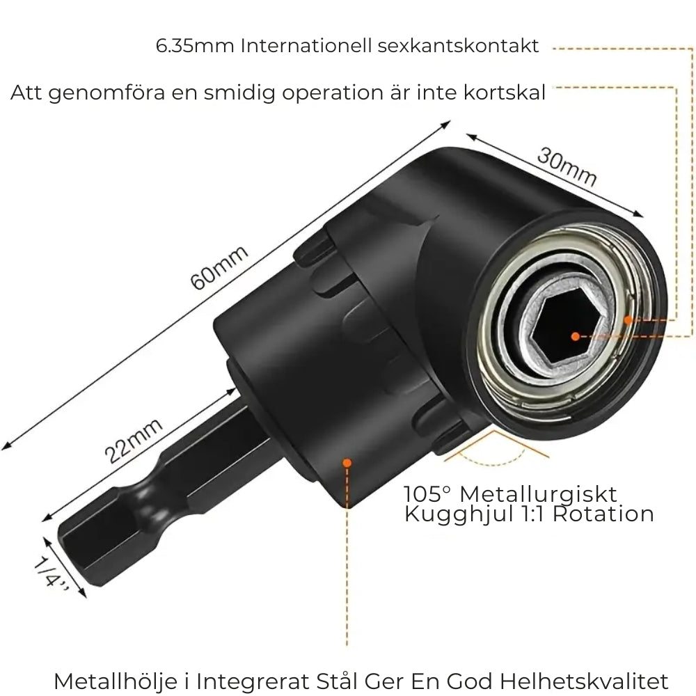 FlexiAngle™ 105° Pro Adapter - Nå varje hörn utan krångel