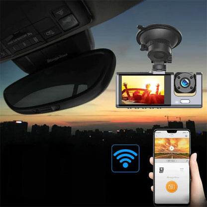 NordVision™ Dashcam 3-Lens – 1296P HD | 32GB / 64GB | Med eller utan WiFi | ✨ Tryggare körning. Tydligare bevis. Mer kontroll.